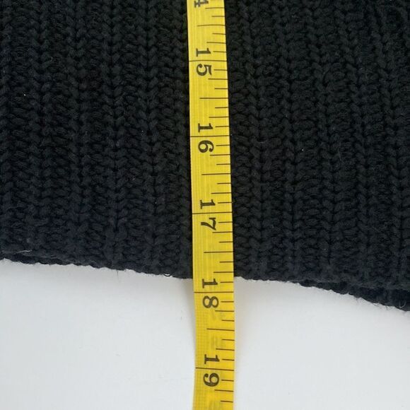 Free People Damsel Cable Knit Pullover Black Sweater Bell Sleeves Oversized XS - Picture 9 of 11